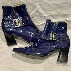 France Mode patent leather ankle boots